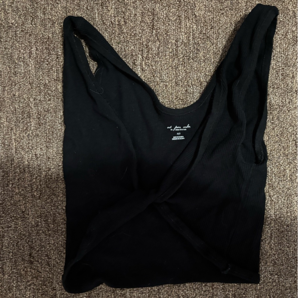 Black Sleeveless Top with front twist
